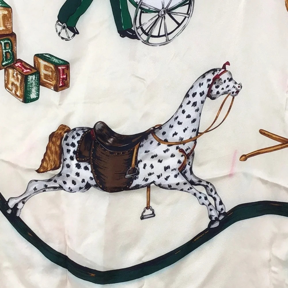 Vintage Echo Christmas toys silk scarf Japan